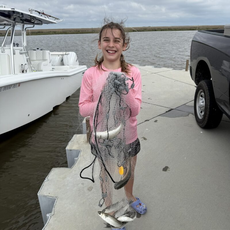 Audrey Babcock catching the bait
