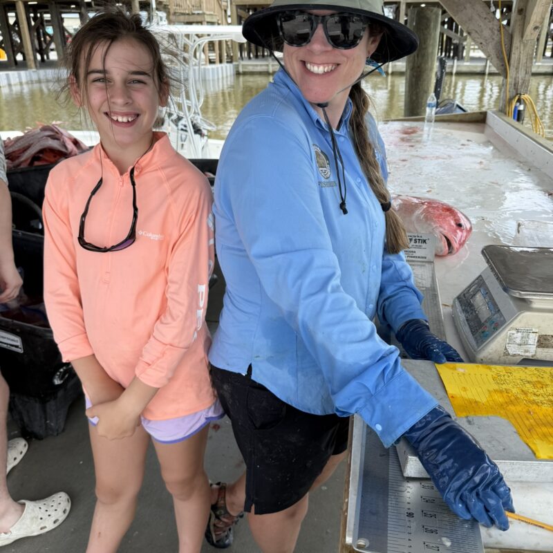 Audrey Babcock and LDWF Biologist